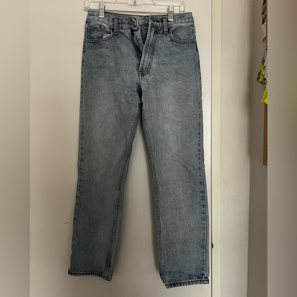 light wash, mid rise jeans